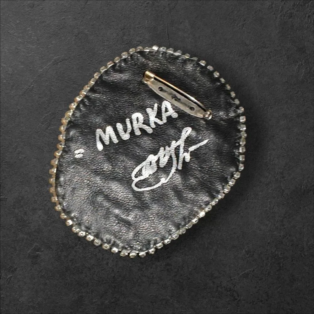 Murka Designer Hand beaded Skull Pin Brooch Large